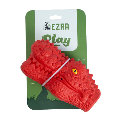 Ezra Play Rubber Red Crocodile Dog Chew Toy