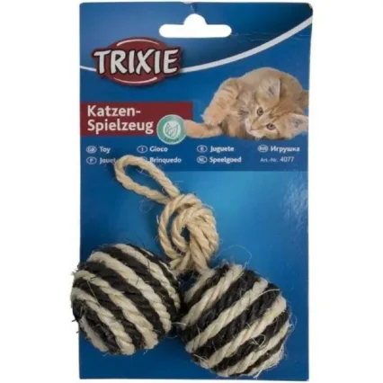 Trixie 2 Balls On A Rope Sisal With Bell 4.5 cm
