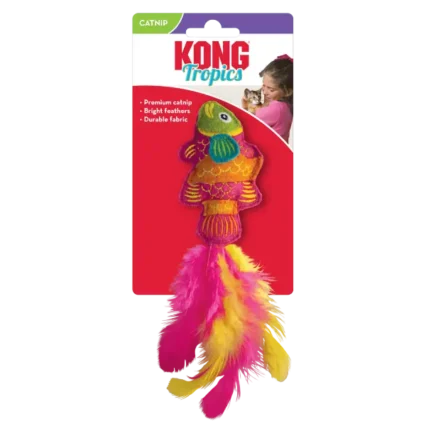 KONG Tropics Fish Cat Toy- Pink
