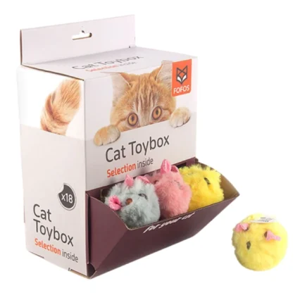 Barkbutler x Fofos Ball Box Rattle Cat Toy – 1 Piece – Assorted