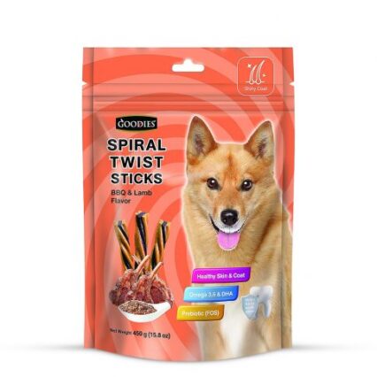 Goodies Spiral Twist Sticks BBQ & Lamb Flavour Dog Dental Treat