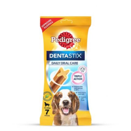 Pedigree Dentastix Medium Breed (10-25 kg) Oral Care Dog Treat Weekly Pack (7 Sticks) Dog Dental Treat